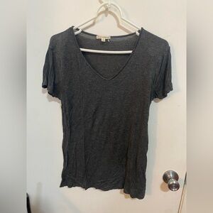 Zenana Outfitters Dark Gray V-Neck Short Sleeve Tee